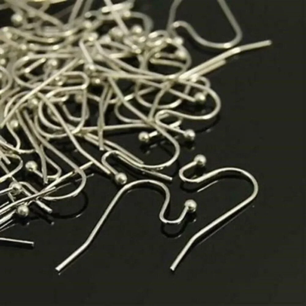 Platinum Silver Plated Minimalist Open Loop Earring Hooks Findings 10 pcs